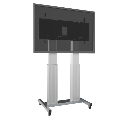 Produkt Bild Elektrisch höhenverstellbarer Schwerlast XL TV Rollwagen, mobiler Monitorständer mit 50 cm Hub SCETAD