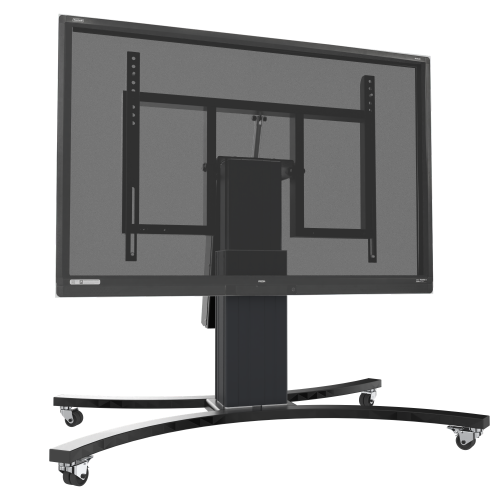 Produkt Bild Elektrisch höhenverstellbarer & neigbarer TV Rollwagen, mobiler Monitorständer, 28 cm Hub SCETTACLB