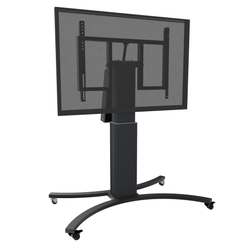Produkt Bild Elektrisch höhenverstellbarer & neigbarer TV Rollwagen, mobiler Monitorständer, 50 cm Hub SCETTACRBK