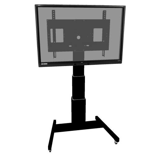 Produkt Bild Elektrisch höhenverstellbarer TV Rollwagen, mobiler Monitorständer, 70 cm Hub, inkl. Kollisionsschutz SCETAV3535BK