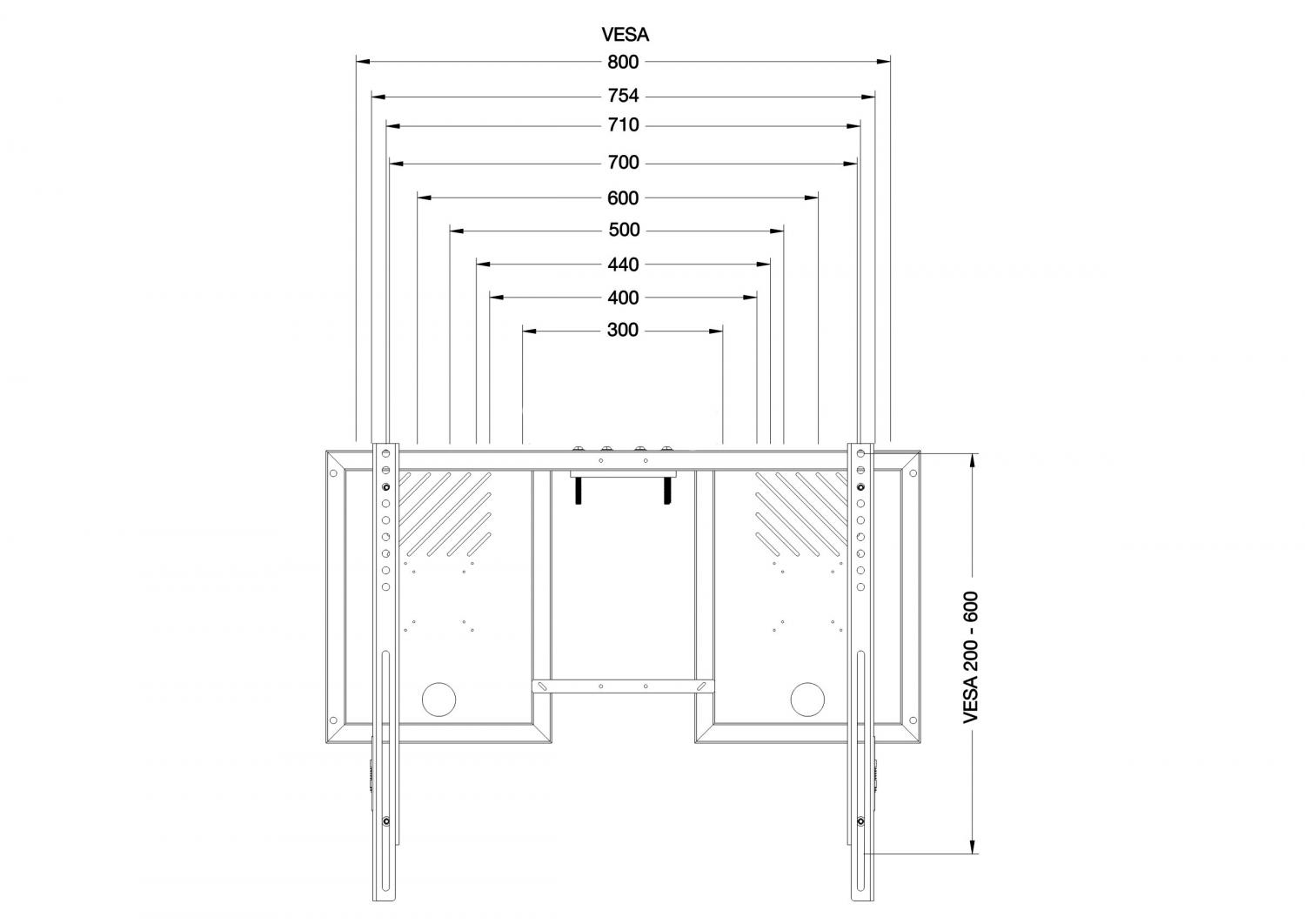 RLI10070PBK monitor stand & TV wall mount, LITE SERIES