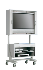 Product image TV cart on wheels, TV rack for TVs up to 55 inches 130 x 92 cm, with base cabinet SCL-U-GG