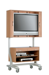 Product image TV cart on wheels, TV rack for TVs up to 55 inches 130 x 92 cm, with base cabinet SCL-U-GB