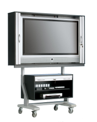 Product image TV cart on wheels, TV rack for TVs up to 40 inches 90 x 78 cm, with base cabinet SCS-U-AS