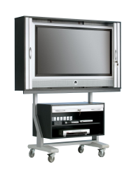 Product image TV cart on wheels, TV rack for TVs up to 55 inches 130 x 92 cm, with base cabinet SCL-U-AS
