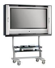 Product image TV cart on wheels, TV rack for TVs up to 40 inches 90 x 78 cm, with two solid shelves SCS-B-GB