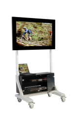 Product image TV cart on wheels, TV rack for TVs up to 70 inches with base cabinet SCL-S40GF