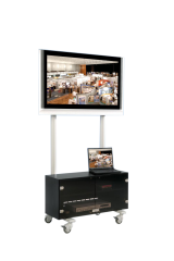 Product image TV cart on wheels, TV rack for TVs up to 50 inches with big base cabinet SC70-S40GF