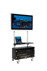 Product image TV cart on wheels, TV rack for TVs up to 50 inches with big base cabinet and shelf SC70-S40GBN