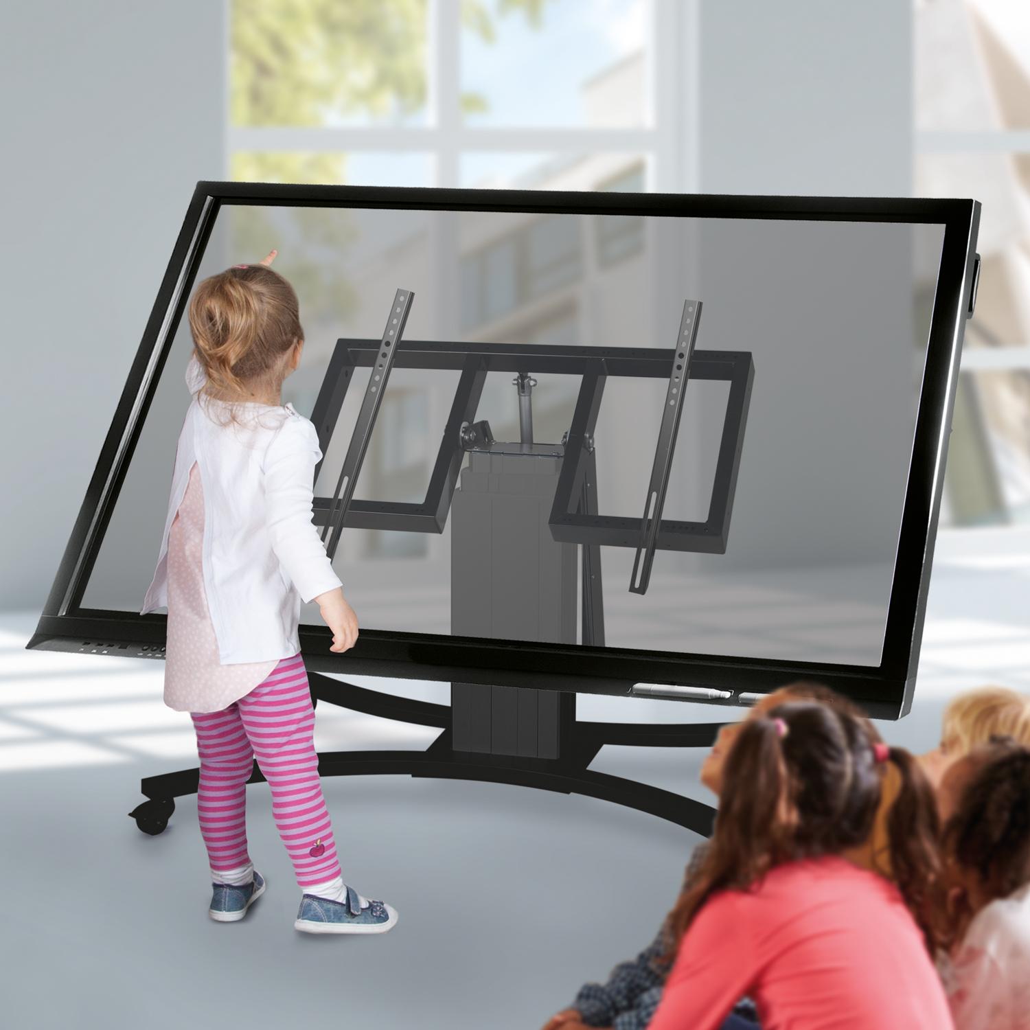 Support mural TV WAB2565, VESA 400x400, inclin./pivot., 2bras, 81 à 165cm